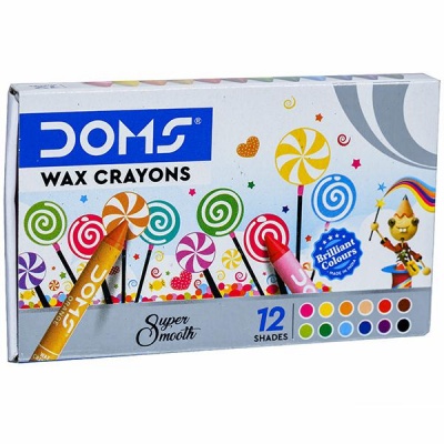 Doms Wax Crayons 57 mm x 7.5 mm Art No 3448 12 Shades