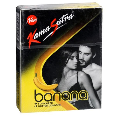 KamaSutra Banana Flavoured Dotted Condoms Pack Of 3