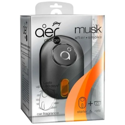 Aer Click Gel – Car Vent Air Freshener Kit, Musk After Smoke – 10 g