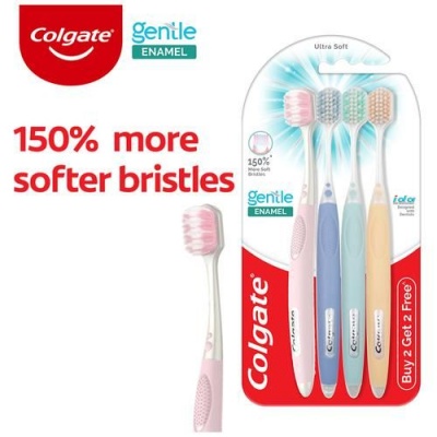 Colgate Gentle Enamel Ultra Soft Toothbrush, 4 Pcs (Buy 2 Get 2 Free)