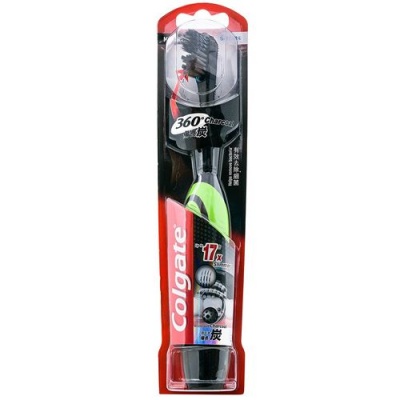 Colgate Battery Powered Electric Toothbrush - 360 Charcoal With Floss Tip Bristles, 1 pc