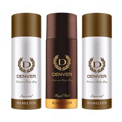Denver 2 Imperial & 1 Royal Oud Deodorant For Men (Pack Of 3)