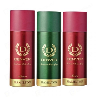 Denver Honour 2 & Hamilton 1 Deodorant For Men (Pack Of 3)