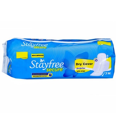 Stayfree Secure Dry Regular with Wings Sanitary Pads Pack Of 7