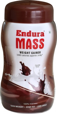 Endura Mass Weight Gainer | Mass Gainer | Gain Weight, Post Workout, 74 g Carbohydrate, 15 g Protein, Healthy Fats (Chocolate, 500 g)