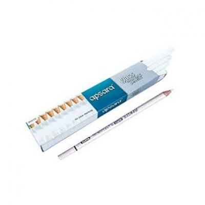 Apsara Glass Marking Pencil White (Pack Of 10)