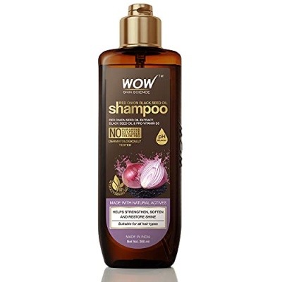 WOW Skin Science Onion Shampoo With Red Onion Seed Oil Extract, Black Seed Oil & Pro-Vitamin B5 - No Parabens, Sulphates, Silicones, Color & Peg - 200 ml