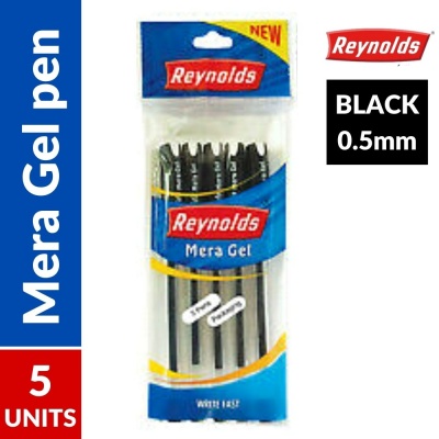 Reynolds Mera Gel Pen Black - 5 Pc Set
