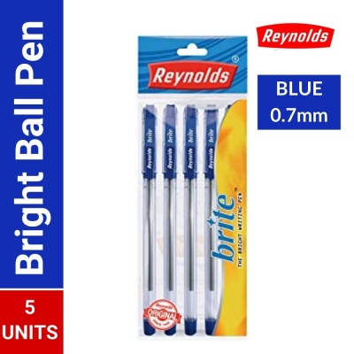 Reynolds Brite Blue Ball Pen (5 Pc Pack)