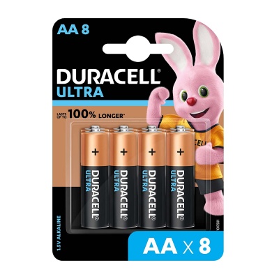 Duracell Ultra Alkaline AA Battery, 8 Pcs