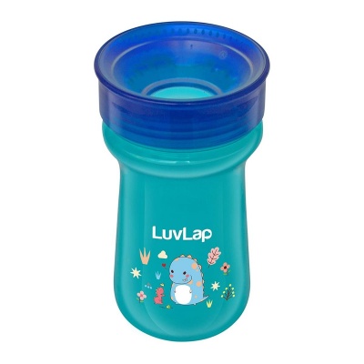 LuvLap Dino Dome 360 Degree Sippy Cup, 300ml, Blue