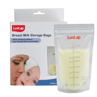 LuvLap Baby Breast Milk Storage Bags, BPA Free (Pack of 50 Bags)