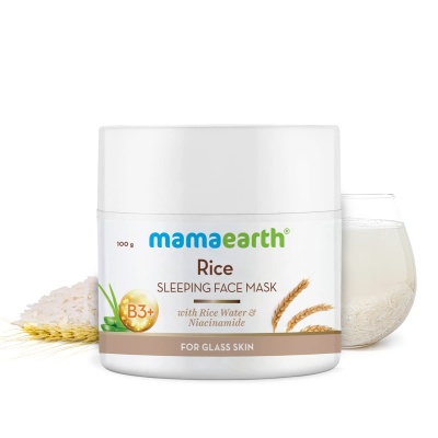 Mamaearth Rice Sleeping Face Mask, Night Cream, With Rice Water & Niacinamide for Glass Skin - 100 gm