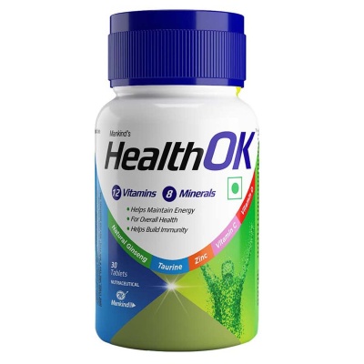 Health ok Mankind With Multivitamin, Multimineral and Amino Acids, Helps Improve Energy, Maintains Overall Health, Builds Immunity, 30 Tablets