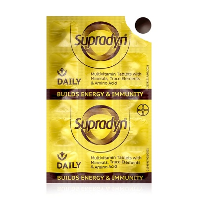 Supradyn Daily Multivitamin Tablets (Pack of 15 Tablets) for Men & Women with Essential Zinc , 12 Vitamins, 5 Trace Elements for Daily Immunity & Energy