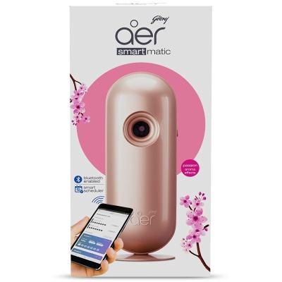 Godrej aer Smart Matic Kit (Machine + 1 Refill) - BLUETOOTH ENABLED Automatic Air Freshener spray- Lasts up to 60 Days | Passion (225ml)