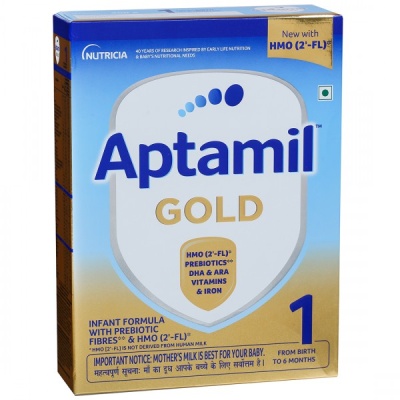 Aptamil Gold Stage 1 Infant Formula with Prebiotic Powder from Birth to 6 Months Refill 400 g